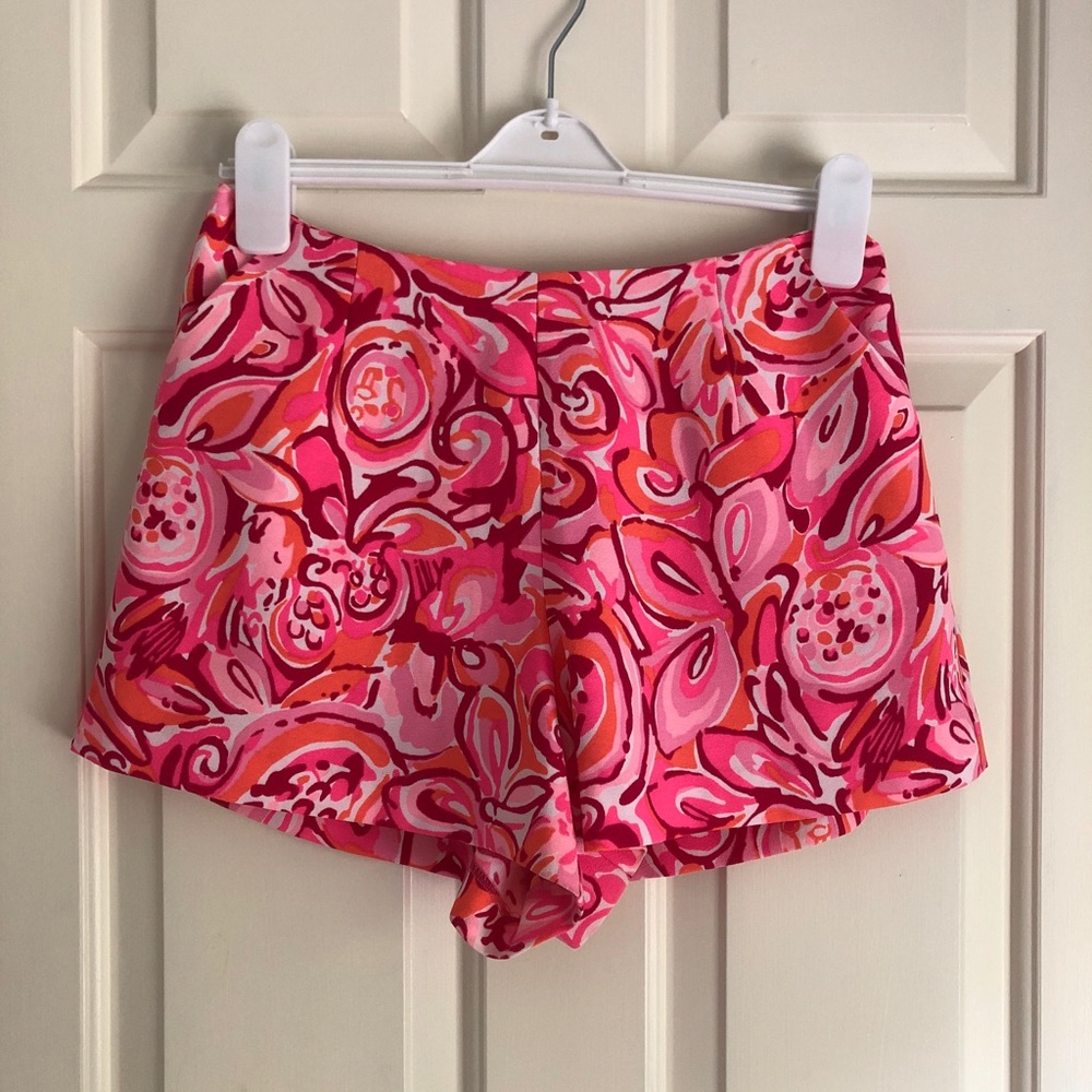 Pink Lilly Pulitzer Loose High Waisted Shorts